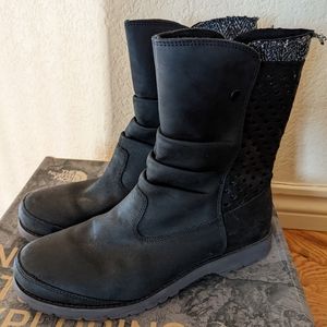 Northface Ballard Pull On Leather Boot Blk 8.5